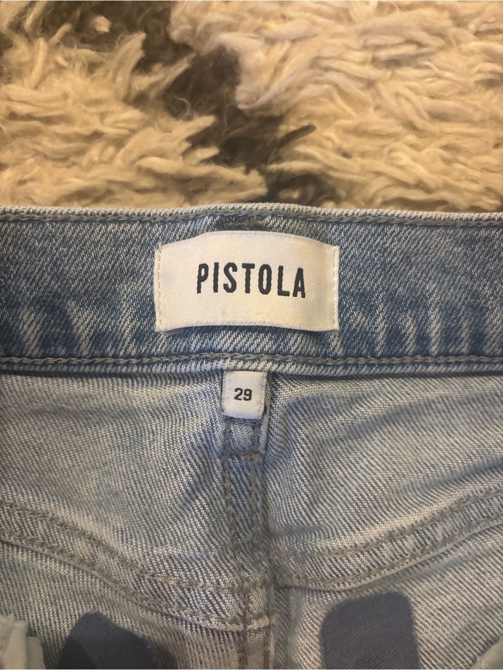 pistola Light Blue Wide-Leg Cuffed Jeans - Picture 2 of 4